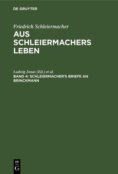 Produktbild: Schleiermacher's Briefe an Brinckmann