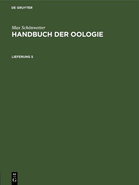 Produktbild: Handbuch der Oologie. Lieferung 5