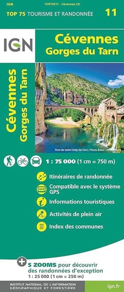 Produktbild: C&eacute;vennes - Gorges du Tarn 1:75 000 (Blatt 11)