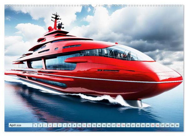 Produktbild: Wogen der Zukunft - Futuristische Jachten (hochwertiger Premium Wandkalender 2026 DIN A2 quer), Kunstdruck in Hochglanz