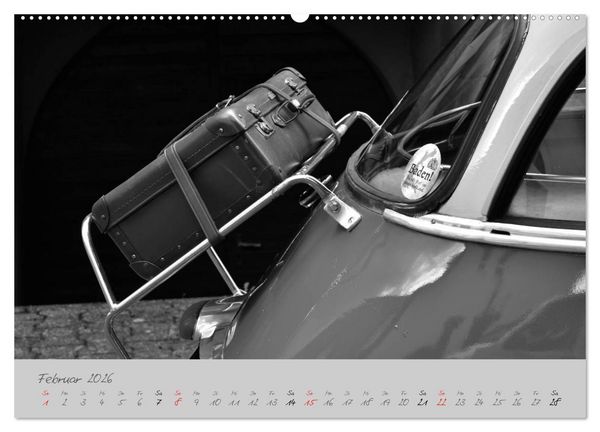 Produktbild: BMW Isetta 300 in schwarzwei&szlig; (Wandkalender 2026 DIN A2 quer), CALVENDO Monatskalender