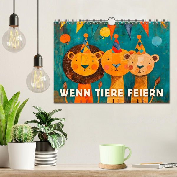Produktbild: Wenn Tiere feiern (Wandkalender 2026 DIN A4 quer), CALVENDO Monatskalender