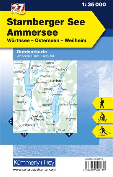 Produktbild: K&uuml;mmerly+Frey Outdoorkarte Deutschland 27 Starnberger See, Ammersee 1:35.000