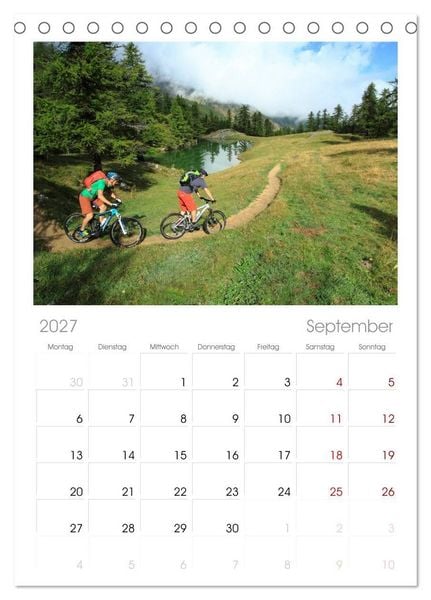 Produktbild: Tischplaner 2027 - Mountainbike Traumpfade (A5 Tischkalender zum Aufstellen) CALVENDO