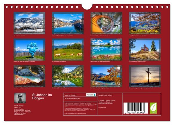 Produktbild: St.Johann im Pongau (Wandkalender 2026 DIN A4 quer), CALVENDO Monatskalender