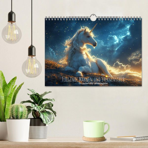 Produktbild: Fliegende M&auml;hnen und Sternenstaub - Ein zauberhafter Jahresbegleiter (Wandkalender 2026 DIN A4 quer), CALVENDO Monatskalender