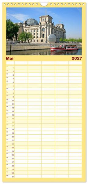Produktbild: Familienplaner 2027 - Berlin - Metropole an der Spree mit 5 Spalten (Wandkalender, 21 x 45 cm) CALVENDO