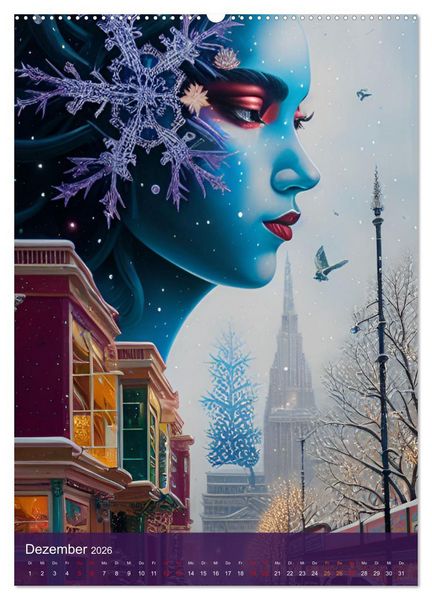 Produktbild: Fotokunst mit KI - Surrealismus (hochwertiger Premium Wandkalender 2026 DIN A2 hoch), Kunstdruck in Hochglanz