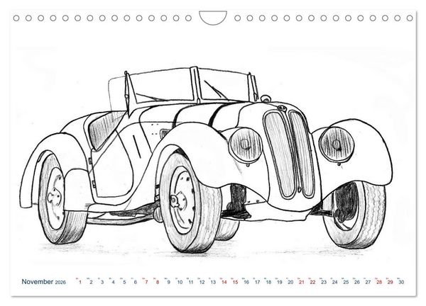 Produktbild: Vintage Sports Cars (Wandkalender 2026 DIN A4 quer), CALVENDO Monatskalender