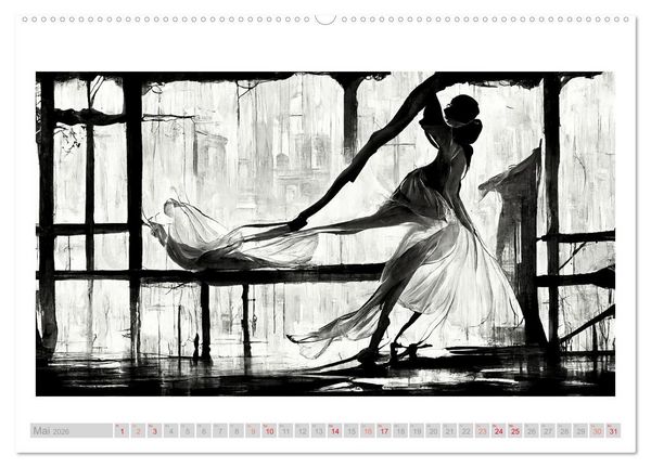 Produktbild: Romatic Ballerina (hochwertiger Premium Wandkalender 2026 DIN A2 quer), Kunstdruck in Hochglanz