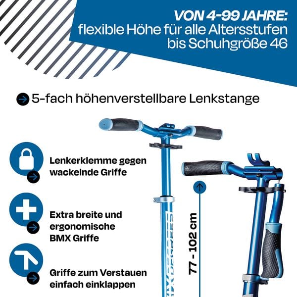 Produktbild: SIX DEGREES Aluminium Scooter 205 mm blau