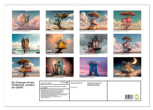 Produktbild: Ein Zuhause ist kein Winkelma&szlig;, sondern ein Gef&uuml;hl (Wandkalender 2026 DIN A2 quer), CALVENDO Monatskalender