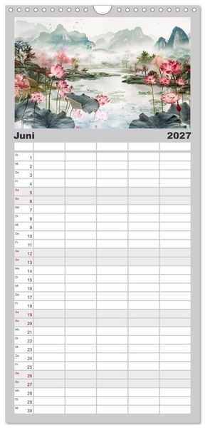 Produktbild: Familienplaner 2027 - Die Essenz von China - Chinesische Landschaften und Symbole in Harmonie mit 5 Spalten (Wandkalender, 21 x 45 cm) CALVENDO