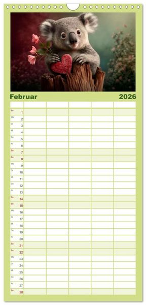 Produktbild: Familienplaner 2026 - Die Koalas sind los! Ein Jahr voller B&auml;renspa&szlig; mit 5 Spalten (Wandkalender, 21 x 45 cm) CALVENDO