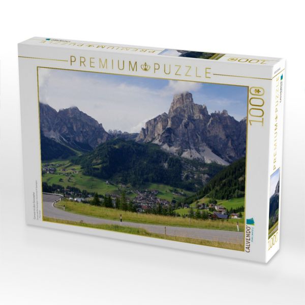 Produktbild: CALVENDO Puzzle Corvara mit dem Sassongher | 1000 Teile Lege-Gr&ouml;&szlig;e 64x48cm Foto-Puzzle f&uuml;r gl&uuml;ckliche Stunden
