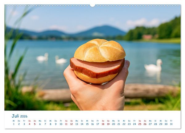 Produktbild: Leberk&auml;se-Kalender - Die Leberk&auml;ssemmel aus Bayern (hochwertiger Premium Wandkalender 2026 DIN A2 quer), Kunstdruck in Hochglanz