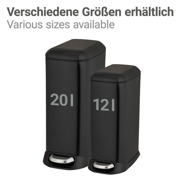 Produktbild: Treteimer Mod. Design 20 L, Easy-Close, Schwarz, mit herausnehmbarem Einsatz