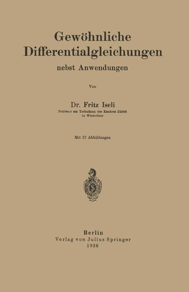 Produktbild: Gew&ouml;hnliche Differentialgleichungen nebst Anwendungen