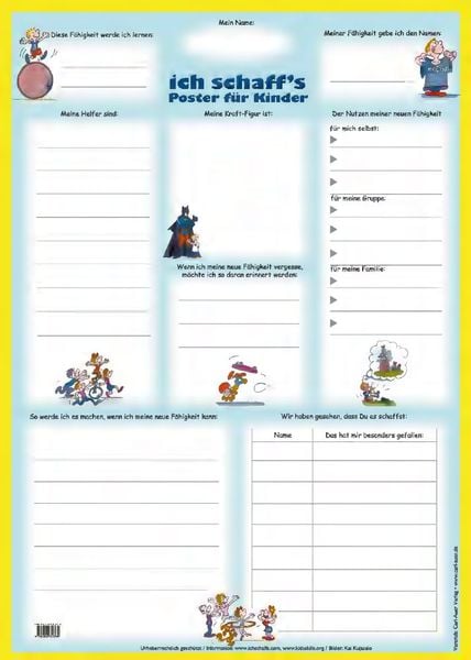 Ich schaffs-Arbeitsposter, Poster von Ben Furman , Thomas Hegemann, Carl-Auer Verlag GmbH, 4260215850012