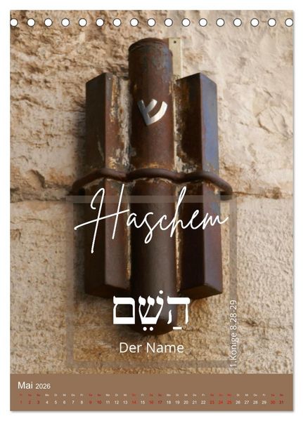 Produktbild: Israel und hebr&auml;ische Namen Gottes (Tischkalender 2026 DIN A5 hoch), CALVENDO Monatskalender