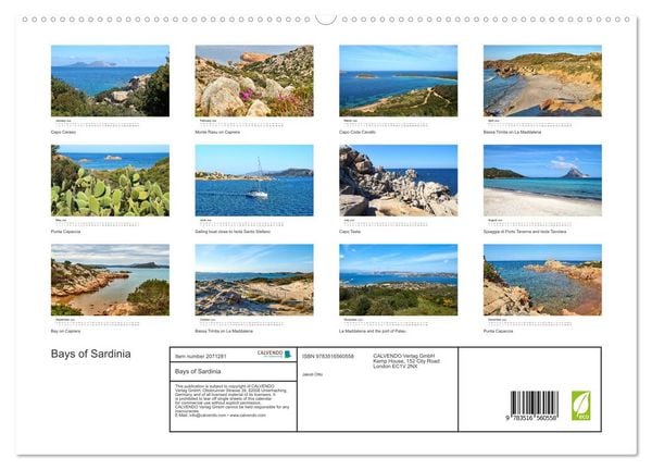 Produktbild: Bays of Sardinia (High Quality Premium Wall Calendar 2026 DIN A2 landscape),CALVENDO 12 Month Wall Calendar