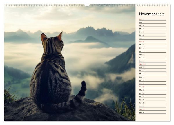 Produktbild: Katzen schaffen Kunst (hochwertiger Premium Wandkalender 2026 DIN A2 quer), Kunstdruck in Hochglanz