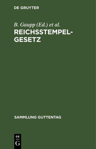 Produktbild: Reichsstempelgesetz