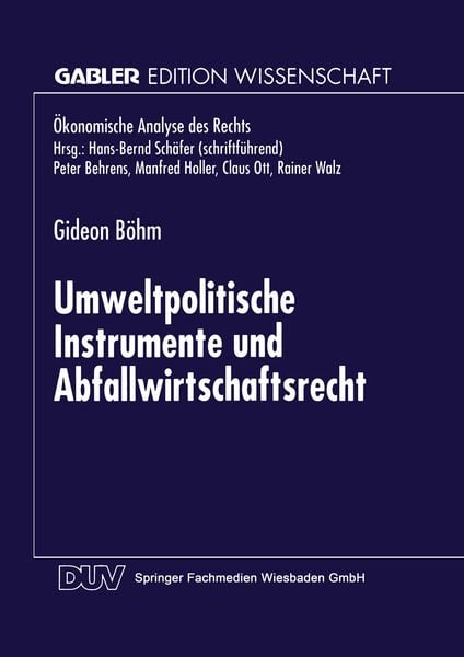Produktbild: Umweltpolitische Instrumente und Abfallwirtschaftsrecht
