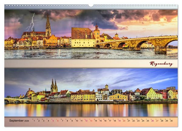 Produktbild: Faszinierende St&auml;dte in Deutschland - Panoramen (Wandkalender 2026 DIN A2 quer), CALVENDO Monatskalender