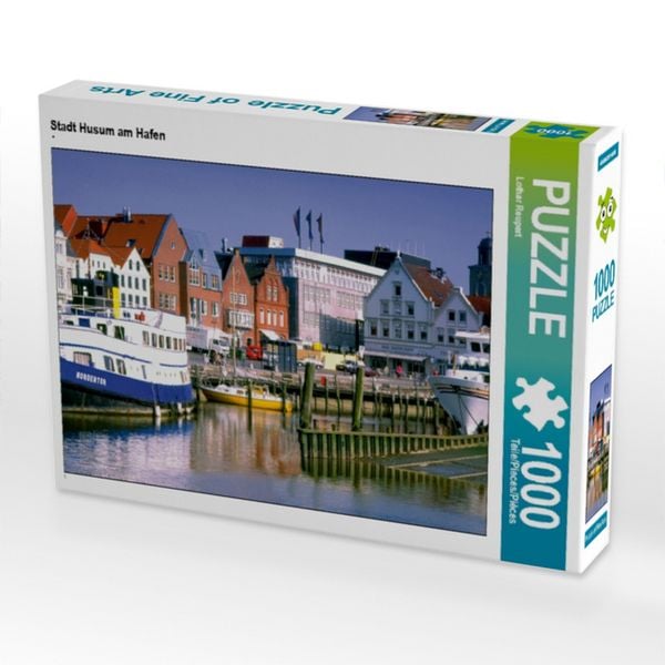 CALVENDO Puzzle Stadt Husum am Hafen | 1000 Teile Lege-Größe 64x48cm Foto-Puzzle für glückliche Stunden