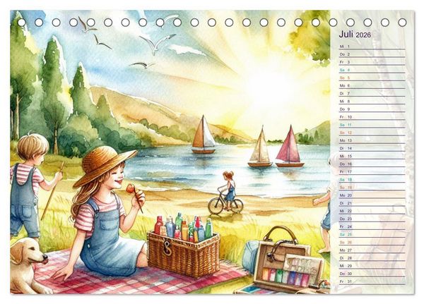 Produktbild: KINDERLAND (Tischkalender 2026 DIN A5 quer), CALVENDO Monatskalender