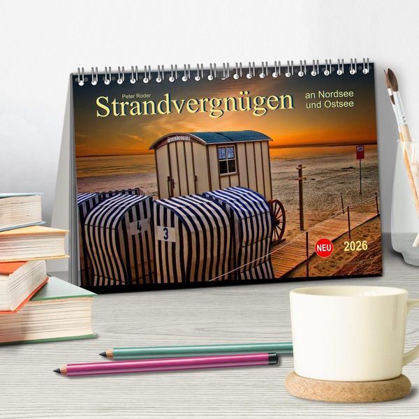 Produktbild: Strandvergn&uuml;gen - an Nordsee und Ostsee (Tischkalender 2026 DIN A5 quer), CALVENDO Monatskalender