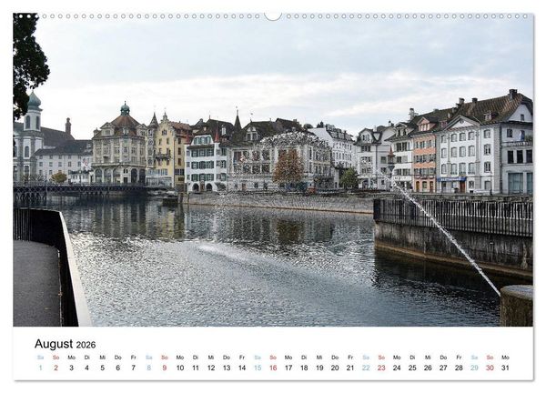 Produktbild: LUZERN Wo sich Reuss und Vierwaldst&auml;ttersee begegnen (Wandkalender 2026 DIN A2 quer), CALVENDO Monatskalender