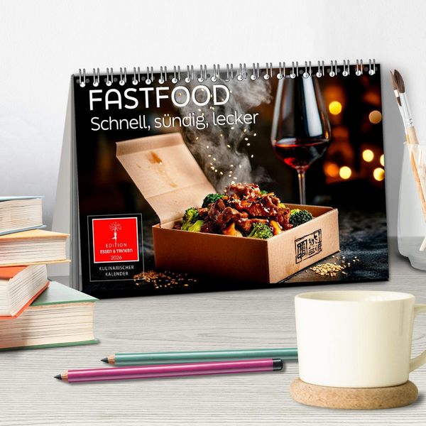 Produktbild: Fastfood - schnell, s&uuml;ndig, lecker (Tischkalender 2026 DIN A5 quer), CALVENDO Monatskalender