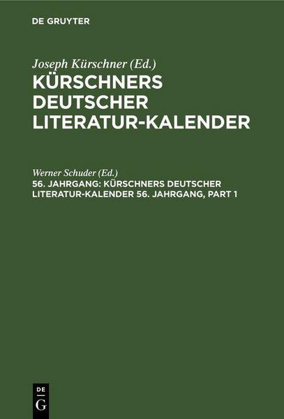 Produktbild: K&uuml;rschners Deutscher Literatur-Kalender. 56. Jahrgang 1974