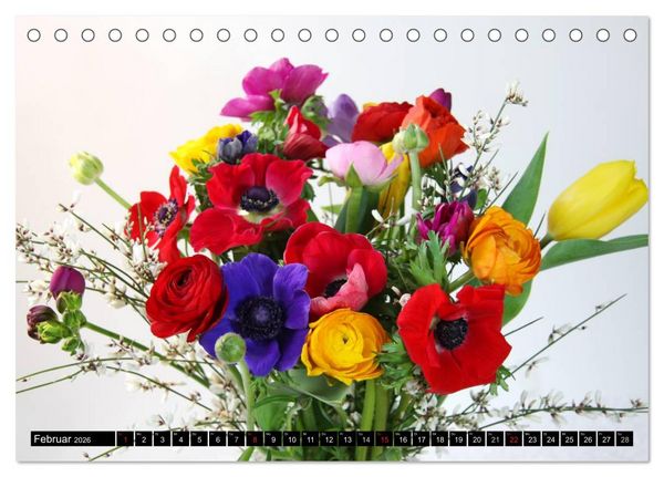 Produktbild: Bunte Str&auml;u&szlig;e (Tischkalender 2026 DIN A5 quer), CALVENDO Monatskalender