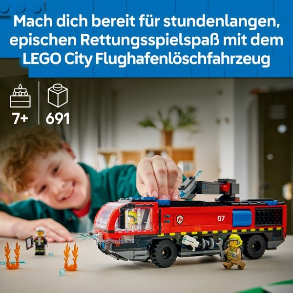 Produktbild: LEGO City 60499 Flughafenl&ouml;schfahrzeug, Spielzeug mit L&ouml;schauto