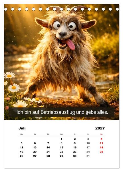 Produktbild: Tier-isch wahr! (Tischkalender 2027 DIN A5 hoch), CALVENDO Monatskalender