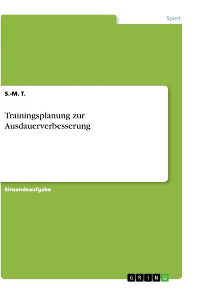 Produktbild: Trainingsplanung zur Ausdauerverbesserung