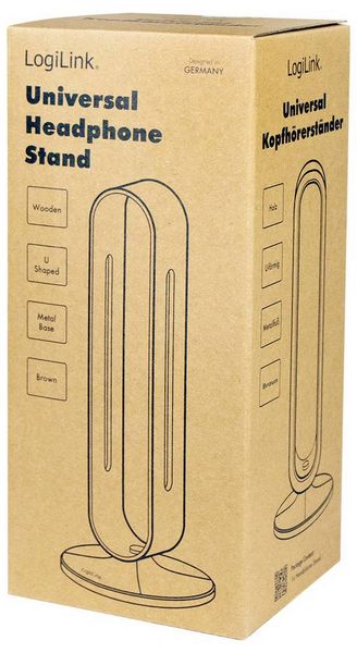 Produktbild: LogiLink AA0193 Kopfh&ouml;rerst&auml;nder Braun, Silber