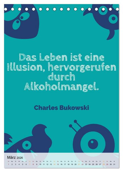 Produktbild: Dichter als Goethe - Der literarische Alkohol-Kalender (Tischkalender 2026 DIN A5 hoch), CALVENDO Monatskalender