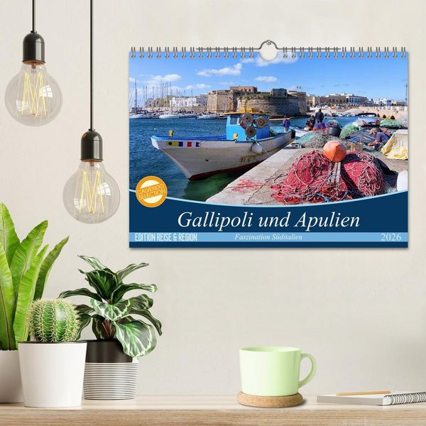Produktbild: Gallipoli und Apulien - Faszination S&uuml;ditalien (Wandkalender 2026 DIN A4 quer), CALVENDO Monatskalender