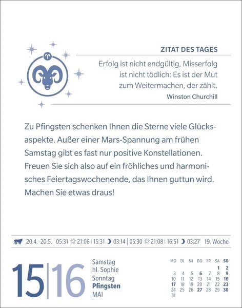 Produktbild: Widder Sternzeichenkalender 2027 - Tagesabrei&szlig;kalender - Ihr Horoskop f&uuml;r jeden Tag