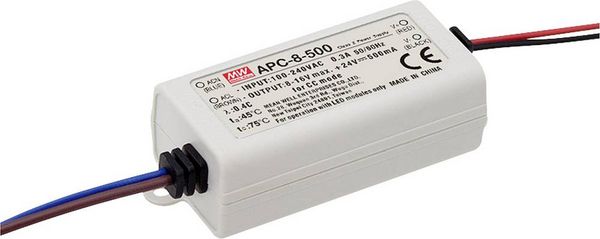 Produktbild: Mean Well APC-8-500 LED-Treiber Konstantstrom 8W nicht dimmbar, &Uuml;berlastschutz 1St.