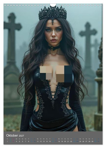 Produktbild: Gothic Dessous Fantasien (Wandkalender 2027 DIN A3 hoch), CALVENDO Monatskalender