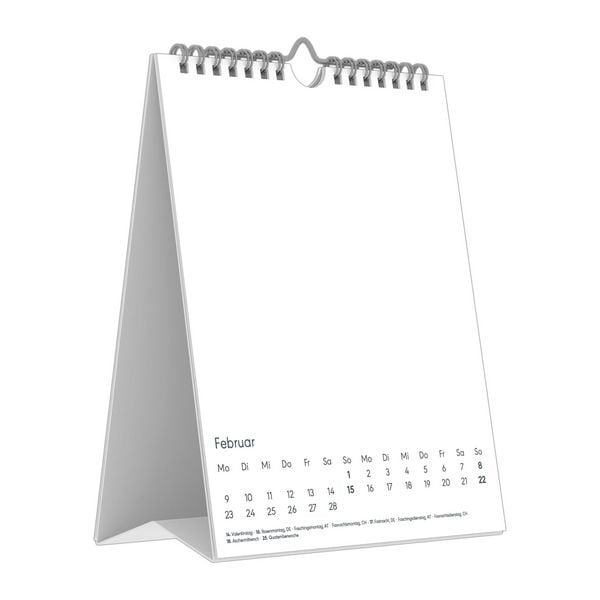 Produktbild: Kreativ-Kalender Tischaufsteller hoch weiß 2026 - 16 x 20 - Foto, Malen, Basteln A4 - datiert - Kreativkalender - Foto-Kalender - Alpha Edition