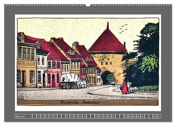 Produktbild: Gru&szlig; aus Rostock (hochwertiger Premium Wandkalender 2026 DIN A2 quer), Kunstdruck in Hochglanz