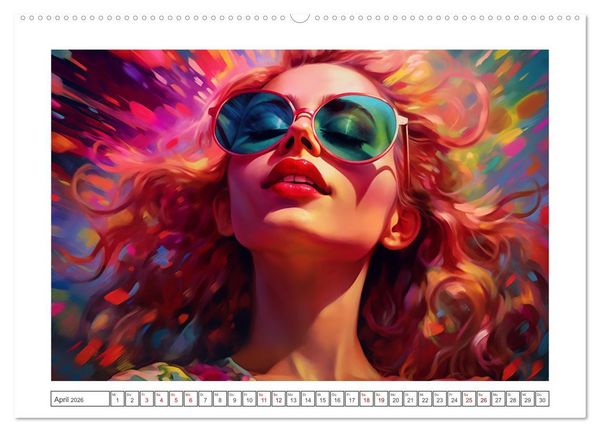 Produktbild: Popart Prinzessin (hochwertiger Premium Wandkalender 2026 DIN A2 quer), Kunstdruck in Hochglanz