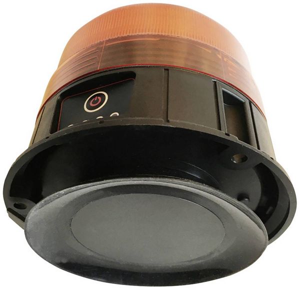Produktbild: Berger & Schr&ouml;ter Rundumleuchte Akku LED RKL 12/24VR65 20288 5 V akkubetrieben Magnet-Befestigung, Schraubfu&szlig;, Saugfu&szlig; Orange