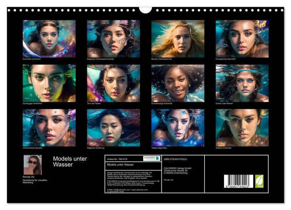 Produktbild: Models unter Wasser (Wandkalender 2026 DIN A3 quer), CALVENDO Monatskalender